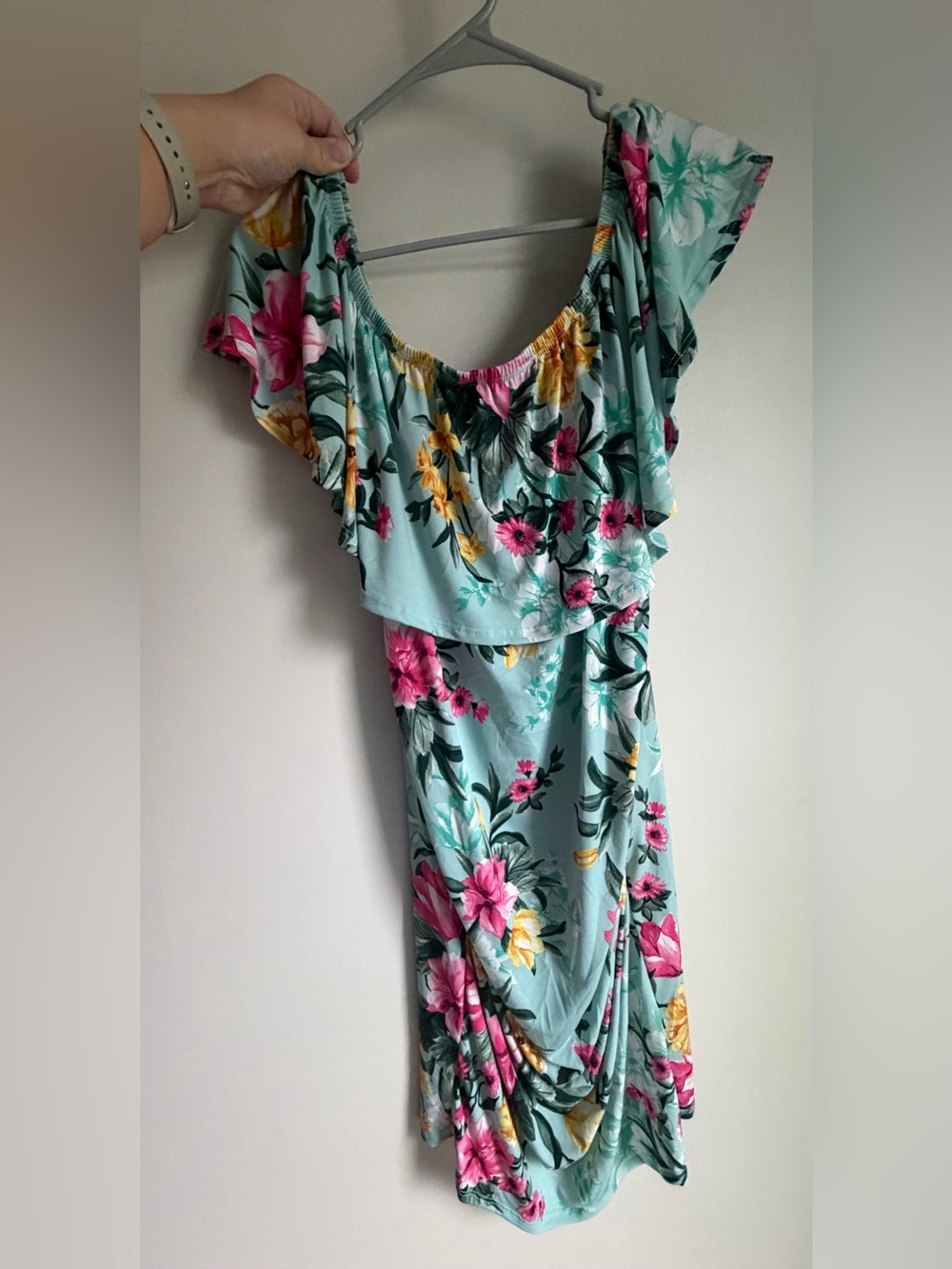 My Bump Floral Ruffle Maternity Dress Size M